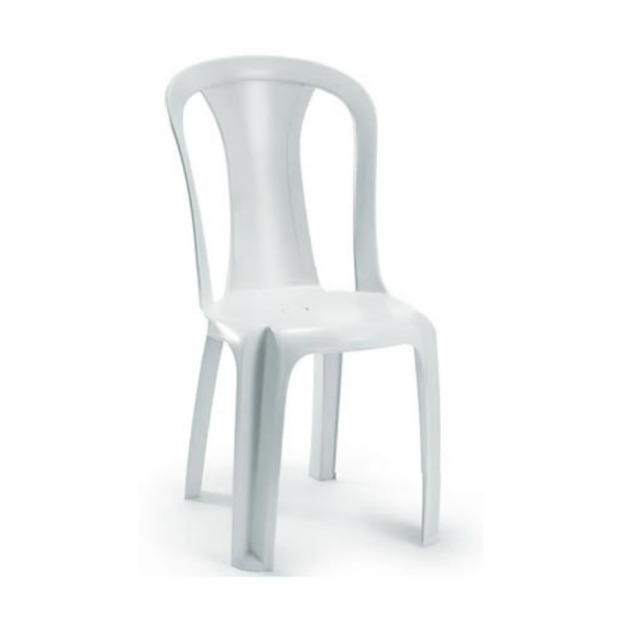 A Cadeira de Plástico  Empilhável possui um design moderno, sendo confortável e resistente, ideal para vários ambientes.