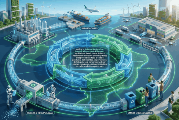 Novo “Decreto do Plástico” impacta diretamente toda a cadeia produtiva O Novo “Decreto do Plástico” no Brasil, oficializado pelo Decreto nº 12.688/2025, publicado no Diário Oficial da União em 21 de outubro de 2025 e que passa a vigorar este ano, é uma norma do Governo Federal que cria e regulamenta um sistema nacional de logística reversa de embalagens plásticas e estabelece metas obrigatórias de reciclagem e uso de plástico reciclado na fabricação de embalagens e produtos plásticos.