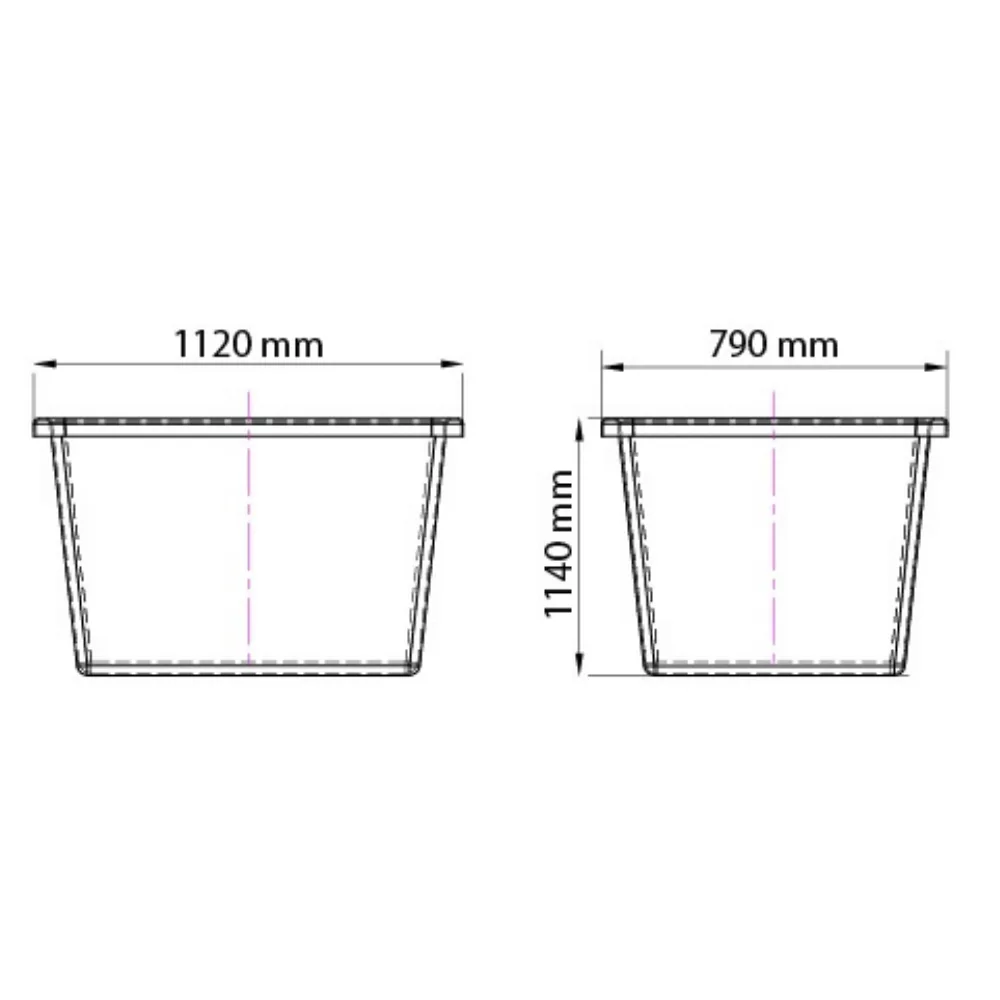 CARRO CUBA COM TAMPA BI PARTIDA - 430 LITROS - Imagem 3