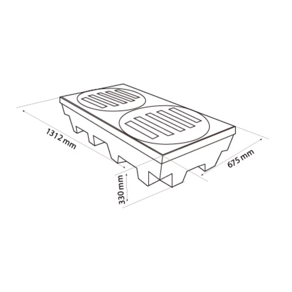PALLET DE CONTENÇÃO 02 TAMBORES - RESERVATÓRIO 250 LITROS - Imagem 2