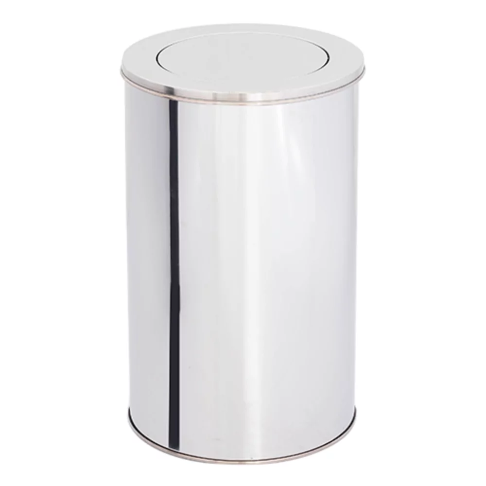 LIXEIRA INOX COM TAMPA VAI E VEM - 88 LITROS - Imagem 2