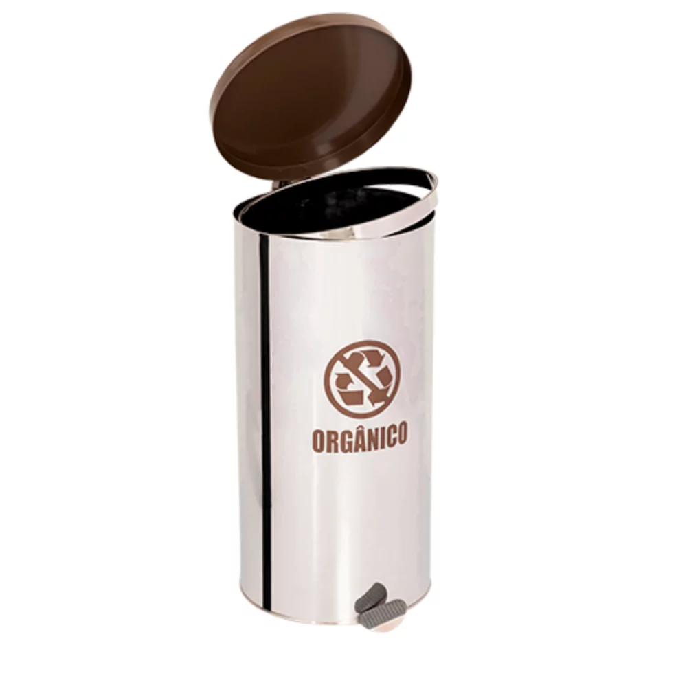 LIXEIRA INOX COM PEDAL TAMPA COLORIDA - MODELO TUBULAR - 95 LITROS - Imagem 12