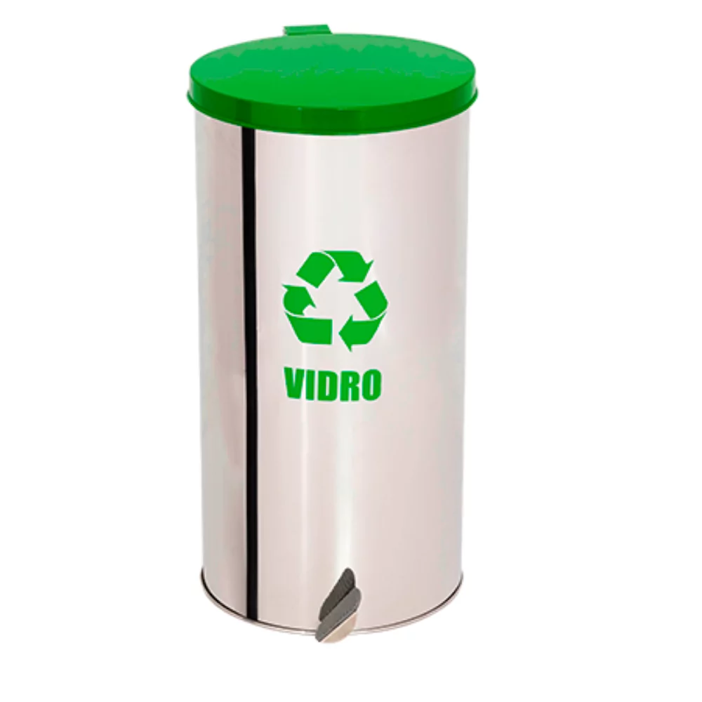 LIXEIRA INOX COM PEDAL TAMPA COLORIDA - MODELO TUBULAR - 95 LITROS - Imagem 13