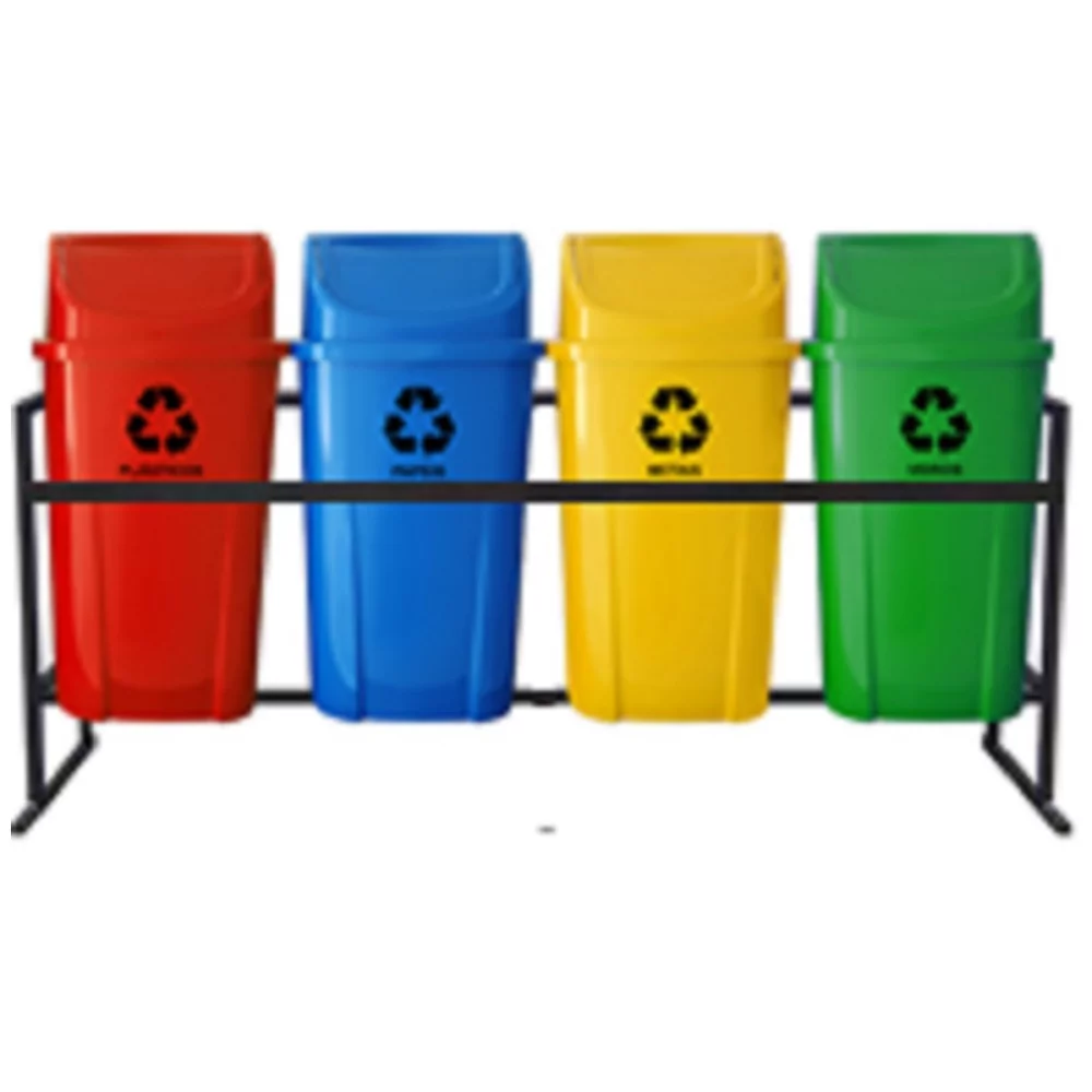 CONJUNTO 04 LIXEIRAS BÁSCULA INJETADA 60 LITROS CONJUNTO 04 LIXEIRAS BÁSCULA INJETADA 60 LITROS