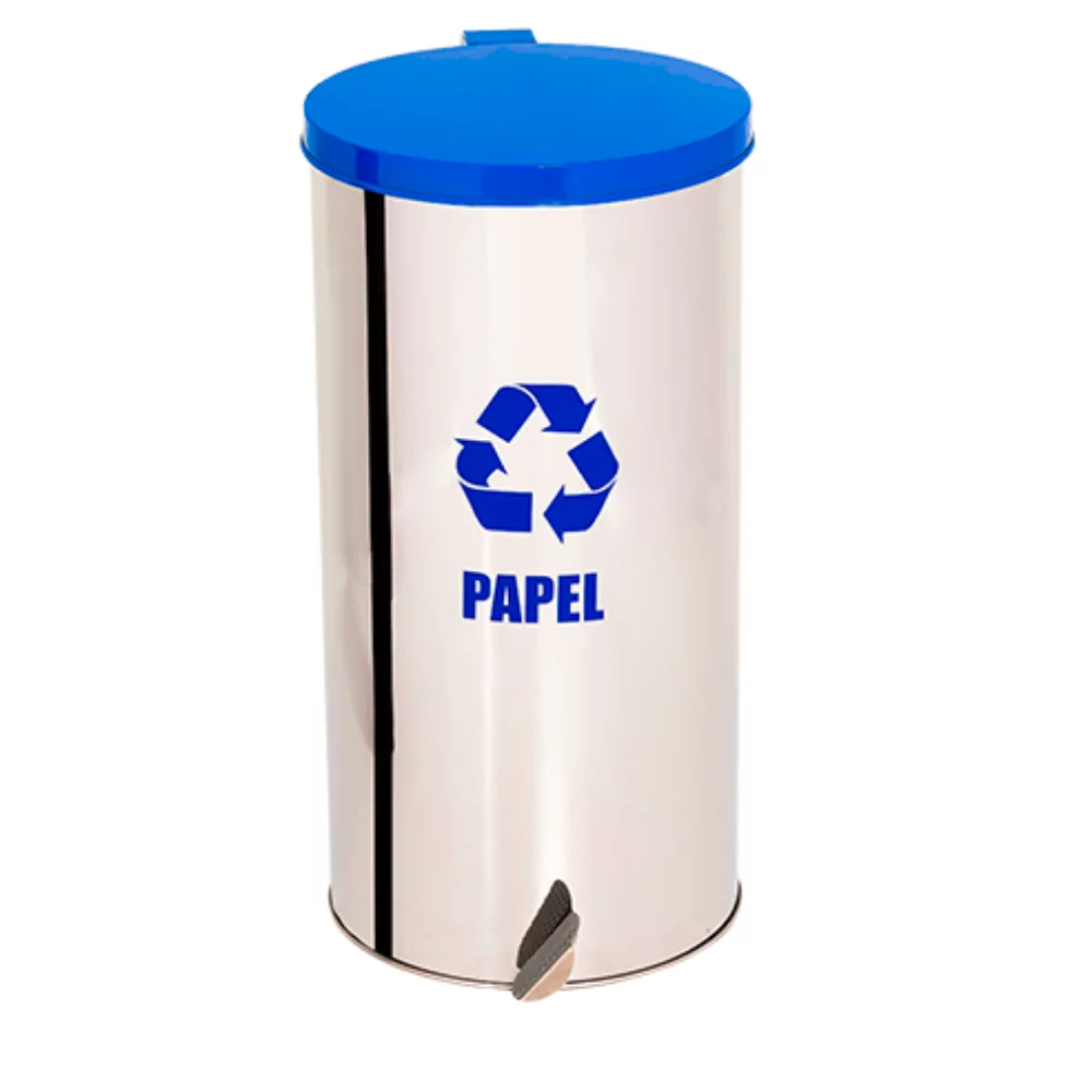 LIXEIRA INOX COM PEDAL TAMPA COLORIDA - MODELO TUBULAR - 95 LITROS - Imagem 5