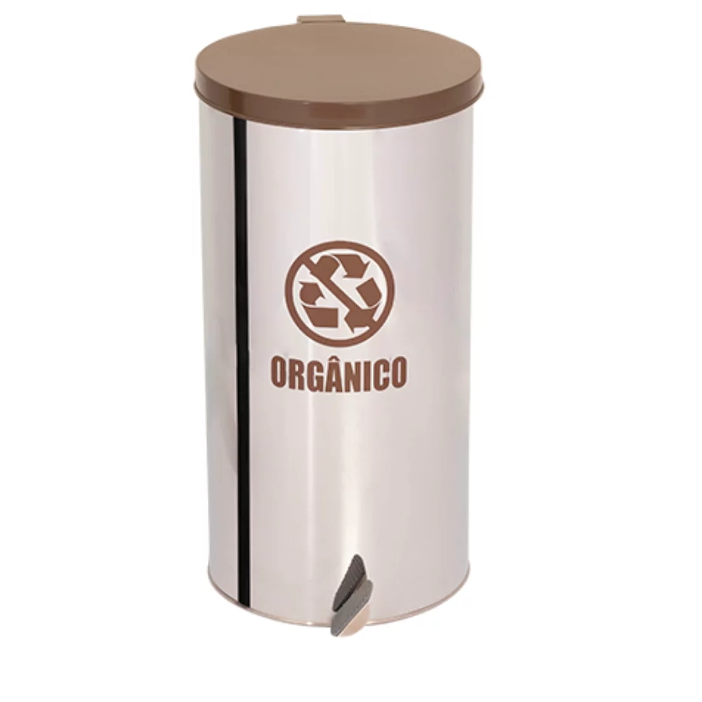 LIXEIRA INOX COM PEDAL TAMPA COLORIDA - MODELO TUBULAR - 95 LITROS - Imagem 11