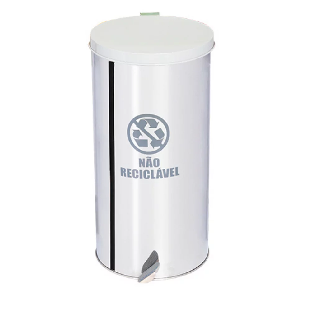 LIXEIRA INOX COM PEDAL TAMPA COLORIDA - MODELO TUBULAR - 95 LITROS - Imagem 17