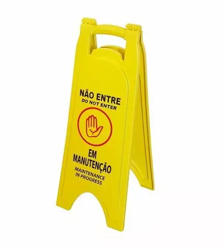 PLACA SINALIZADORA - EM MANUTENÇÃO