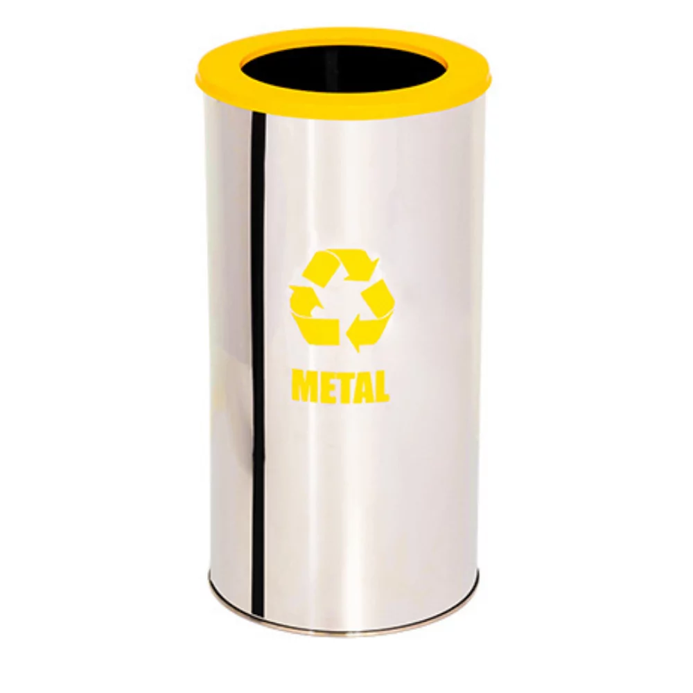 LIXEIRA INOX COM ARO PINTADO - TUBULAR - 27 LITROS - Imagem 4