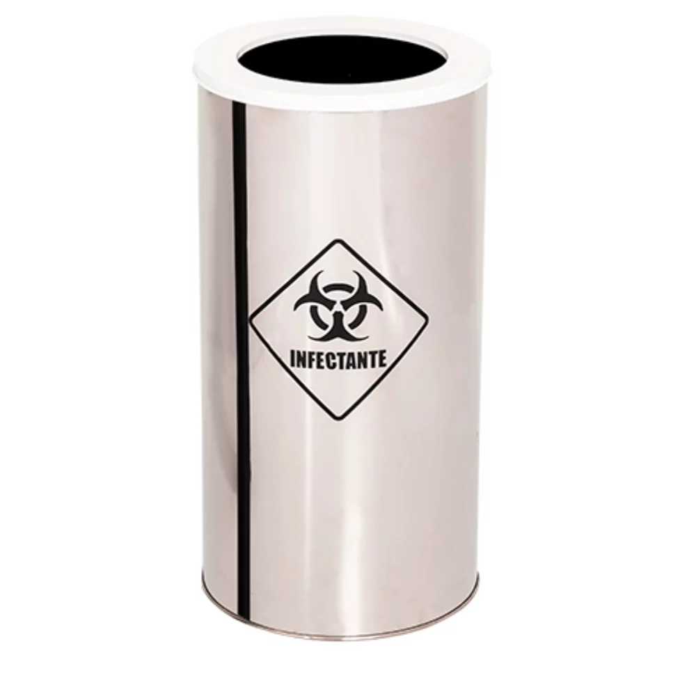 LIXEIRA INOX COM ARO PINTADO - TUBULAR - 27 LITROS - Imagem 7