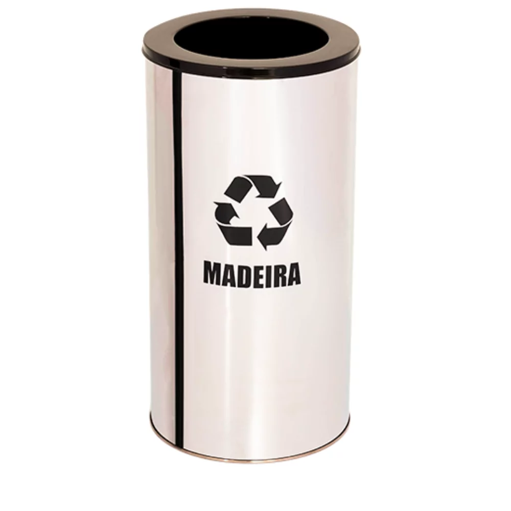 LIXEIRA INOX COM ARO PINTADO - TUBULAR - 27 LITROS - Imagem 9