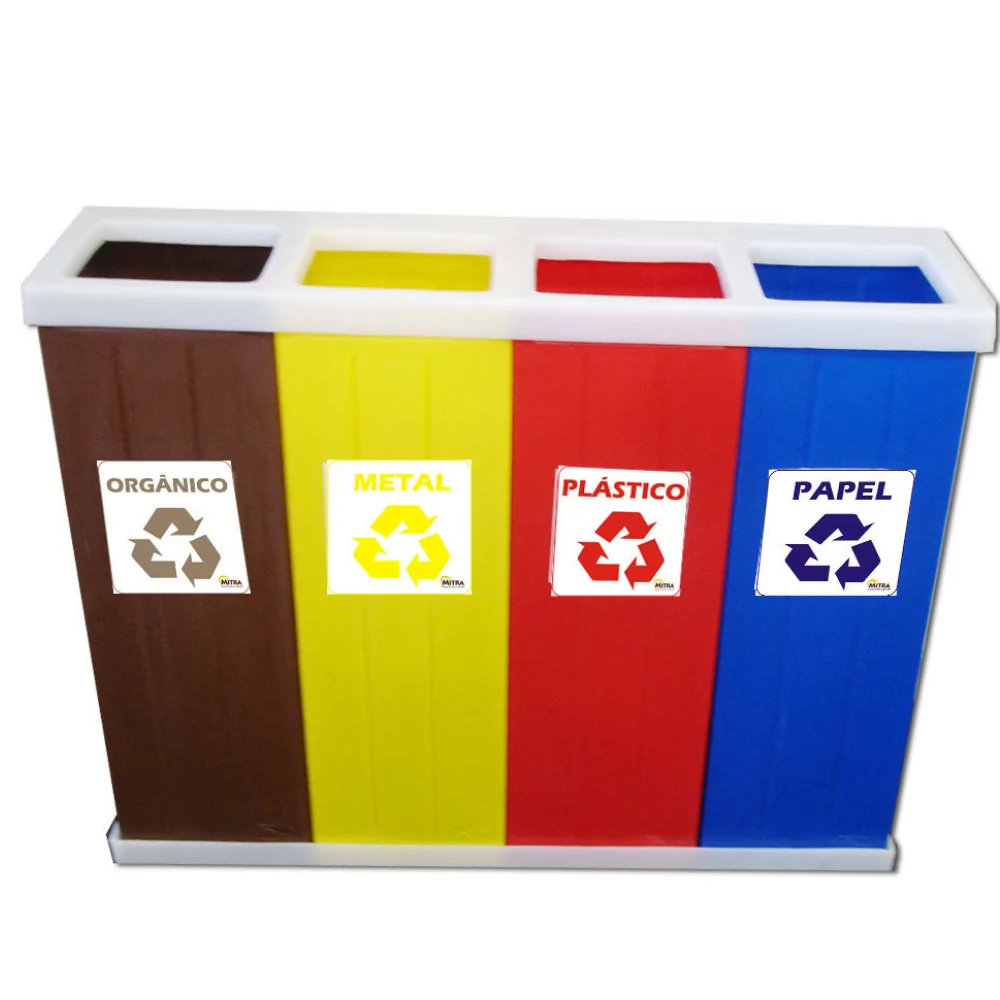 CONJUNTO 04 LIXEIRAS 35 LITROS MODELO LINHA = TOTAL 140 LITROS